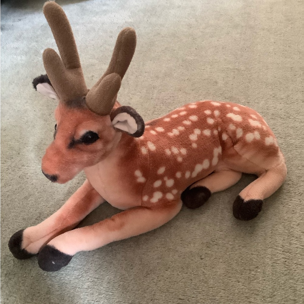 Christmas Reindeer Plush. French, from Paris. Lovely coat realistic markings.